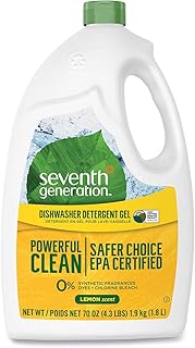 Seventh Generation Natural Automatic Dishwasher Gel, Lemon, Jumbo 70 Oz Bottle, 6/ct