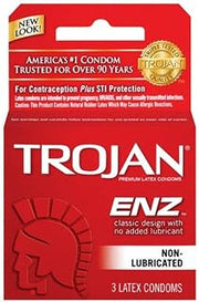 TROJAN Non-Lubricated Premium Latex Condoms 3 ct