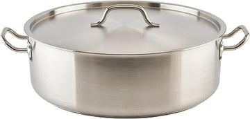 Winware - Stainless Steel 25 Quart Brasier with Cover