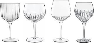 Luigi Bormioli Gin Glasses Set of 4 - Crystal Gin Gift Set with Gift Box Included 600ml to 805ml, Titanium Reinforced Ultra Strong Laser Cut Cocktail Glasses, Made in Italy & Dishwasher Safe