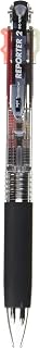 Tombow 2 Colors Ballpoint Pen, Reporter 2, Black, Red, Transparent Body (BC-WRC20)