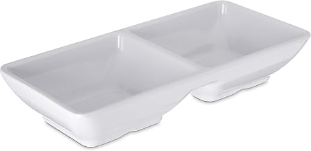 Carlisle FoodService Products CFS Plastic Double Square Ramekin, 2 Ounces, White, (Pack of 24)