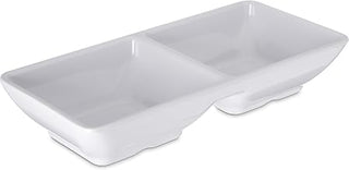 Carlisle FoodService Products CFS Plastic Double Square Ramekin, 2 Ounces, White, (Pack of 24)