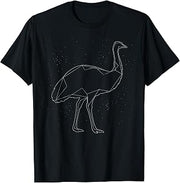 Emu Lover Constellation Animal Line Art Geometric T-Shirt