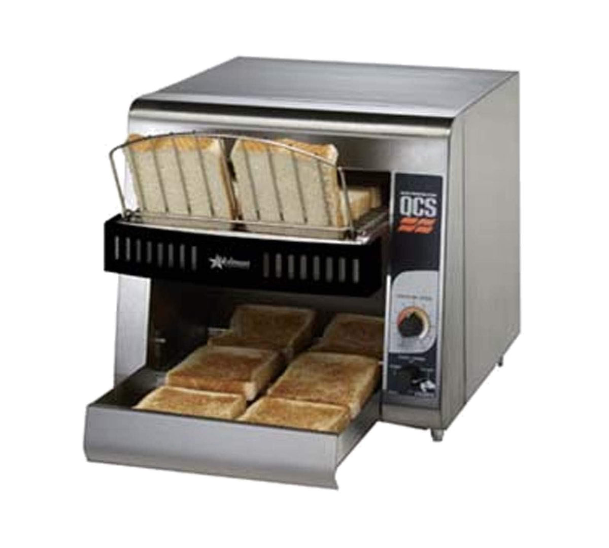 Mfg. Compact Conveyor Bread Toaster w/ 1-1/2" Opening by Star – 14.25" W x 18.875" D x 13.25" H, Stainless Steel, Silver, Model QCS1350