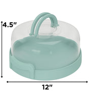 Joey'z Pie Keeper with Secure Latches, Turquoise, Holds 10 Inch Pies