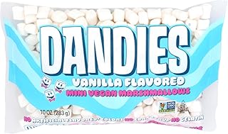 DANDIES Mini Vegan Marshmallows, No Artificial Flavorings, Food Dyes, Corn Syrup, or Gelatin, Perfect for Roasting, S’mores, or Snacking (12 Pack)
