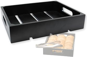 TableCraft Products CRATE12BK 1:2 Gastro Serving and Display Crate, Black Painted Wood, 12 3/4" x 10 1/2" x 2 3/4"