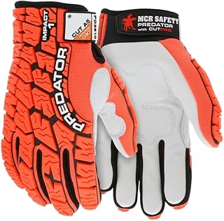 MCR Safety Predator Mechanics Gloves Cowskin Leather Palm D3O (PD2910M)