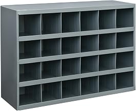 Durham 357-95 Gray Cold Rolled Steel 32 Opening Bin with Slope Self Design, 33-3/4" Width x 19-1/4" Height x 12" Depth