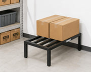 Commercial Black Aluminum Dunnage Rack - 48"L x 20"W x 12"H by HUBERT – Aluminum, Black, Model YH/DR482012/BLK