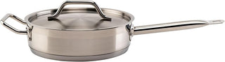 Winco 3 qt Stainless Steel Saute Pan with Cover