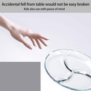 FOYO Round Tempered Glass Divided Platter, 10 Inch, Set of 2