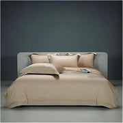 ADovz Premium Quality 4Pcs 1200TC Luxury Soft Comfortable Bedding Set Silver King White Embroidery Duvet Cover Bed Sheet Pillowcases,Bed Sheets, FH-762
