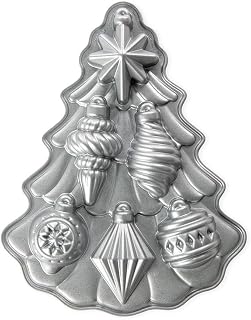 Nordic Ware Vintage Ornament Cakelet Pan, 2 Cup Capacity, Silver