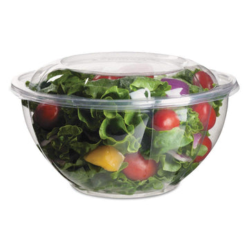 Renewable & Compostable Salad Bowls W/ Lids - 32oz., 50/pk, 3 Pk/ct