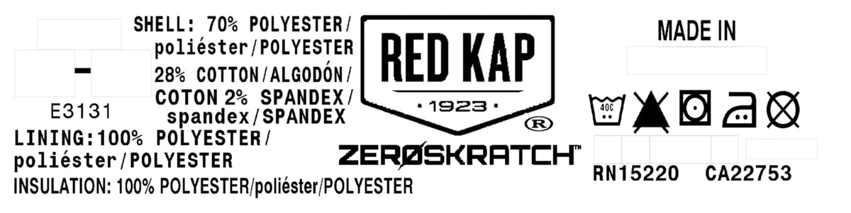 Men's Performance Crew Jacket by Red Kap – Medium, Polycotton, Navy, Model JY20NV RG M