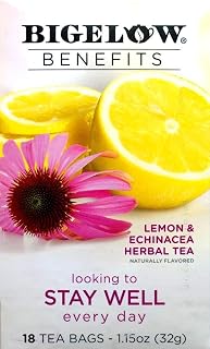 Bigelow Tea Tea - Lemon Echinacea - Stay Well - Case of 6 - 18 BAG