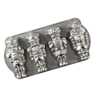 Nutcracker Sweets Cakelet Pan by Nordic Ware – 6 Cup Capacity, 6.0 cups, Aluminum, Silver, Model 92977