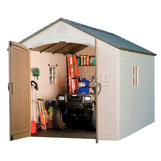Storage Building with Windows by LIFETIME – Steel-Reinforced Polyethylene, Mixed Colors, Model 6402