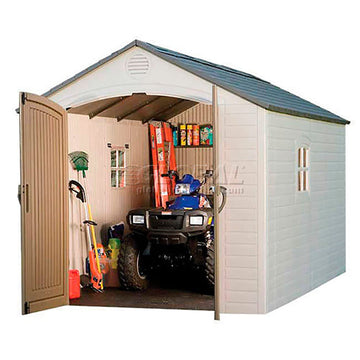 Storage Building with Windows by LIFETIME – Steel-Reinforced Polyethylene, Mixed Colors, Model 6402
