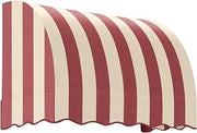 Awntech 3' Savannah (40.5"-44"-36") Waterfall Closed-Sides Awning, Burgundy/Tan Stripe