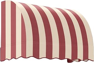 Awntech 3' Savannah (40.5"-44"-36") Waterfall Closed-Sides Awning, Burgundy/Tan Stripe
