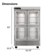 Traulsen (2) Split Glass Doors / Silver / 45.13 cubic_feet Refrigerators