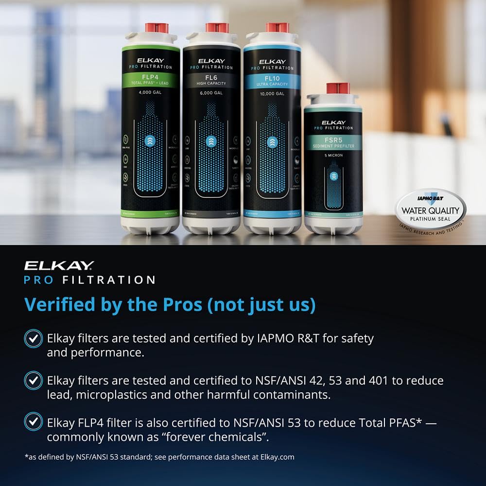 Pro Filtration Bottle Filling Station by Elkay – Twin, 8 gallons, Stainless Steel, Black, Model LZS8WSBPRO-UV