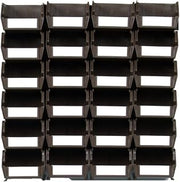 Triton Products LocBin 3-210BRWS Wall Storage Unit with Interlocking Poly Bins Wall Mount Rails 8-3/4-Inch L and Hardware, 24-Count, Brown, 26-Piece