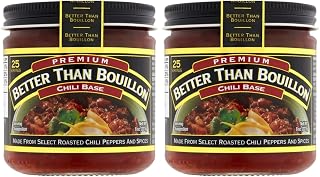 Better Than Bouillon Chili Base, Made from Select Roasted Chili Peppers & Spices, Blendable Base for Added Flavor, 8-Ounce Jar (Pack of 2)
