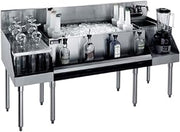Krowne Metal KR18-W72B-10 Royal 1800 Series Underbar Ice Bin/Cocktail Station, Blender Station & Recessed Drainboard 72"W x 24"D