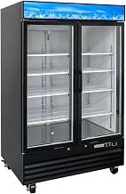 MGD-2DR-48-X 53 1/8" Two Section Glass Door Merchandiser - (2) Left/Right Hinge Doors, Black, 115v