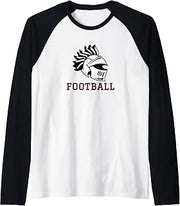 Curtis High School Warriors Football Raglan Baseball Tee