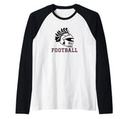 Curtis High School Warriors Football Raglan Baseball Tee by Curtis High School, Staten Island, NY 10301 – Black