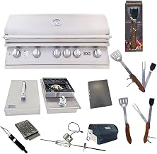 40-Inch Liquid Propane Grill L90000 with Single Side Burner and 5 in 1 BBQ Tool Set Best of Backyard Gourmet Package Deal by Lion Premium Grills – Model