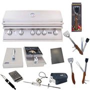 40-Inch Liquid Propane Grill L90000 with Single Side Burner and 5 in 1 BBQ Tool Set Best of Backyard Gourmet Package Deal by Lion Premium Grills – Model