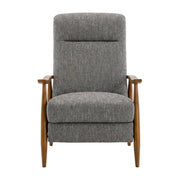 Performance Fabric Recliner with Wood Arms by Furnifact – Performance Fabric, Hardwood and plywood frame construction, Grey