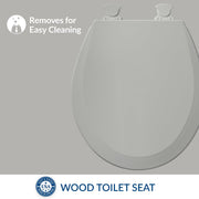 500EC 062 500EC062 Toilet Seat by Bemis – Round, Wood, Ice Gray, Model 7BA500EC 062
