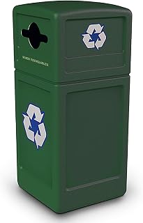 Commercial Zone Recycle42 Mixed Recycling Dome Lid - Forest Green, 42 Gallon Trash Can, Polyethylene Material, Manual-Lift Opening