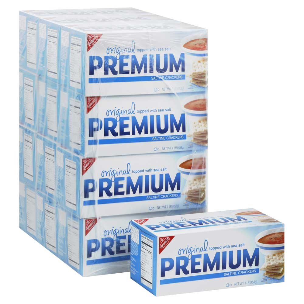 Nabisco Original Premium Saltine Crackers 16 oz (Pack of 12) by Nabisco premium – 1 Pound (Pack of 12), Pack of 12, Model 00057