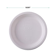 Compostable Vanguard 9" Paper Plates by ECO PRODUCTS – 9", molded fiber, White, Pack of 500, Model EP-P013NFA