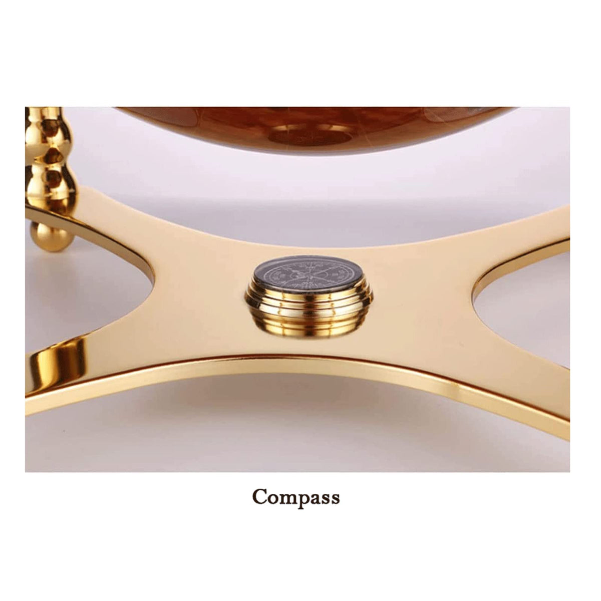Interactive Bilingual Globe 15cm HD Map Gold Stand Precision Compass Durable Resin Tripod Educational Learning Tool for Students and Home Office Decor by Generic – Model