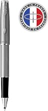 Parker Sonnet Essential Roller Ball Stainless Steel Chrome Trim Fine Point Black Refill in Gift Box