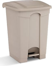 Safco Plastic Step-On Trash Can for Hands-Free Disposal, Great for Home and Commercial Use, 12 Gallon, Tan (9925TN)