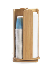 Bamboo Revolving Cup/Lid Organizer by CAL-MIL – 8"wx8"dx18.25"h, Bamboo, Model 378-60