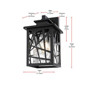 Clifford One Light Outdoor Wall Sconce Black by Lighting Design – Iron, Black