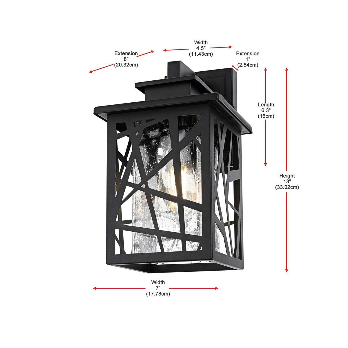 Clifford One Light Outdoor Wall Sconce Black by Lighting Design – Iron, Black