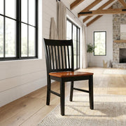 Wooden Dining Chair with Ladder Back by Furnifact – Wood, Black & Cherry, Pack of 2
