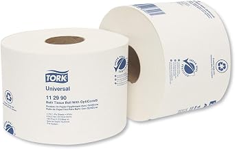 Tork Universal Bath Tissue Roll with OptiCore, Septic Safe, 1-Ply, White, 1,755 Sheets/Roll, 36/Carton (112990)